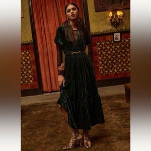 NWT Anthropologie The Somerset Velvet Maxi Dress XS